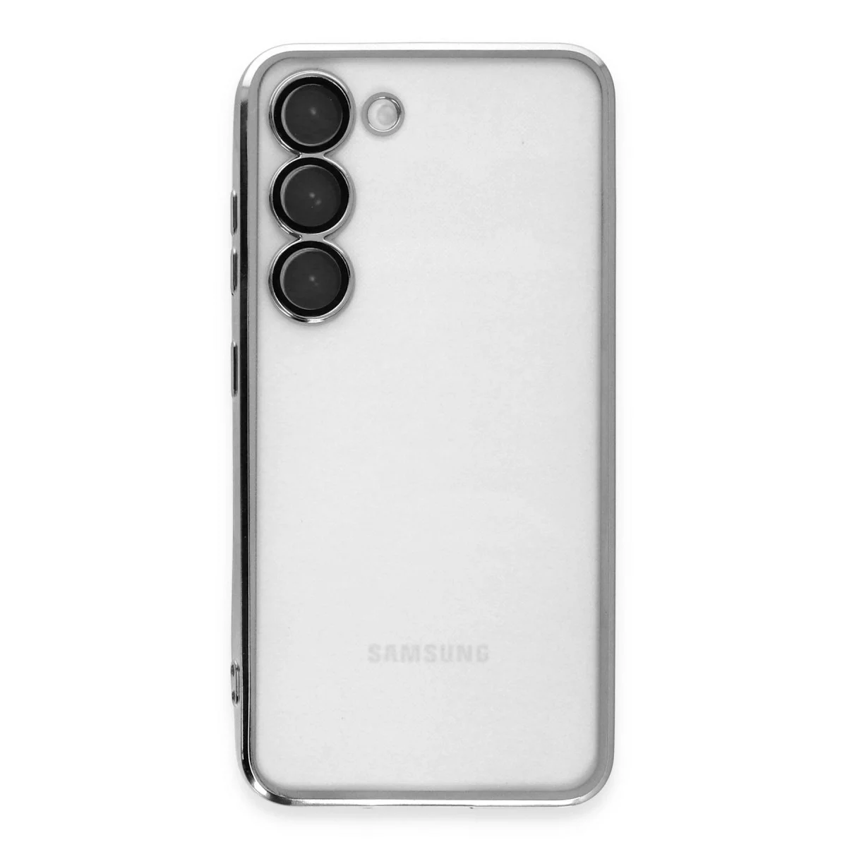 Samsung Galaxy S24 Kılıf Razer Lensli Silikon - Gümüş görsel 2