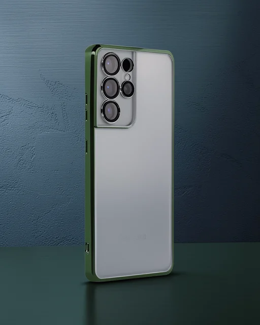 Samsung Galaxy S21 Ultra Kılıf Razer Lensli Silikon - Yeşil