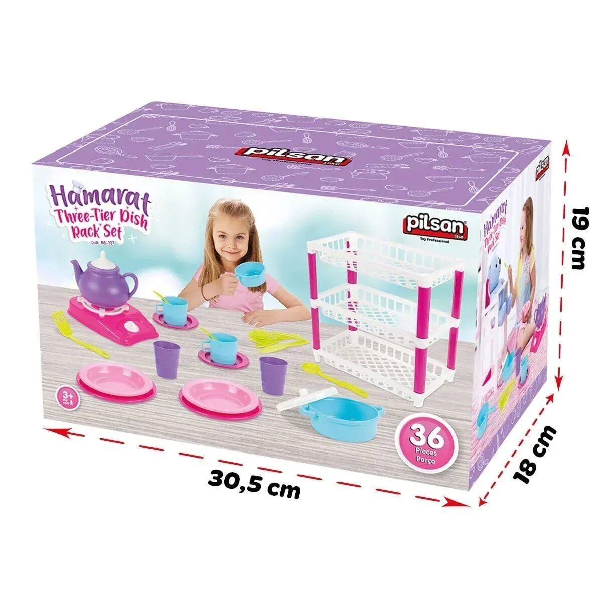 03 337 Pilsan 3 Katlı Hamarat Mutfak Seti görsel 4