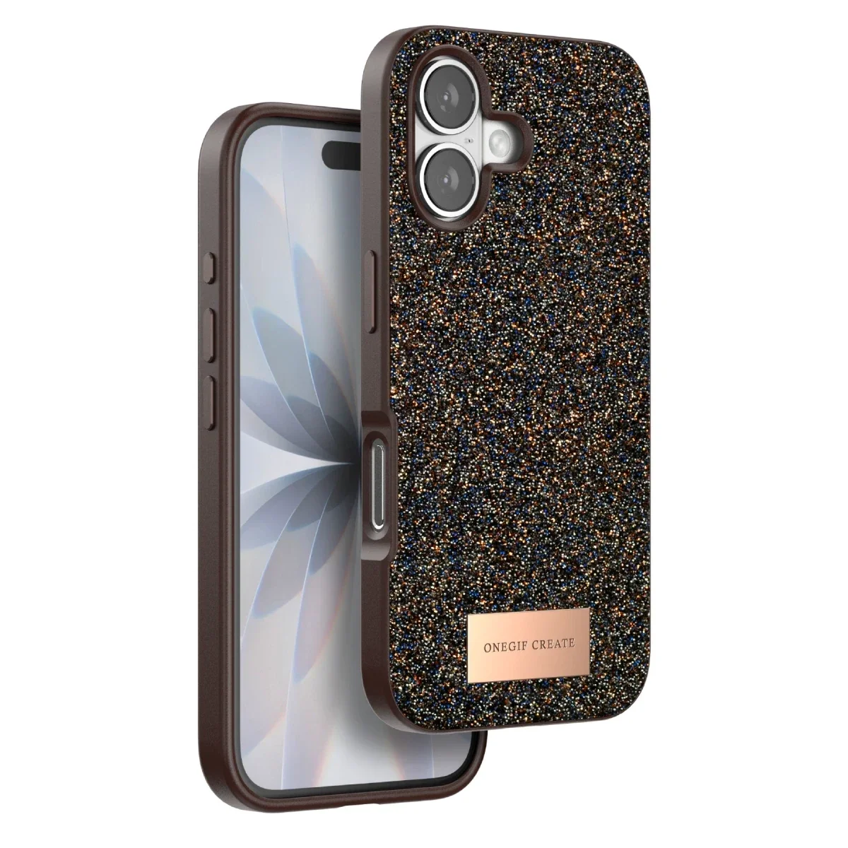 Onegif Apple iPhone 17 Bright Simli Kapak - Gold