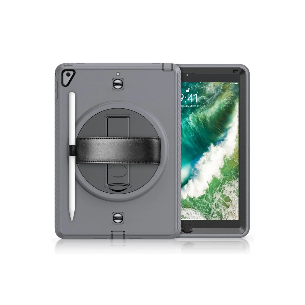 Apple İpad 5 Air 9.7 Kılıf Strap-c Otterbox Tablet Kapak - Gri görsel 2
