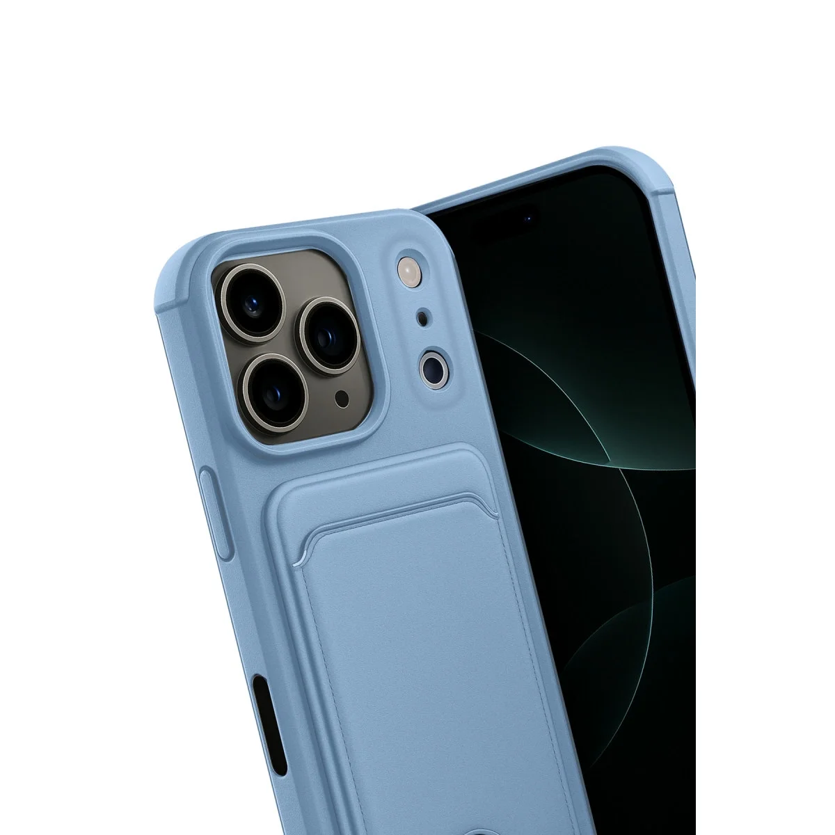 Apple İphone 17 Pro Max Kelvin Kartvizitli Silikon - Mavi görsel 3