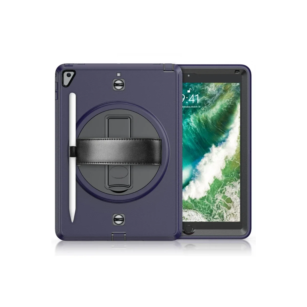 Apple iPad 5 Air 9.7 Kılıf Strap-C Otterbox Tablet Kapak - Lacivert görsel 2