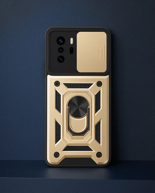 Xiaomi Poco X3 Gt Kılıf Pars Lens Yüzüklü Silikon - Gold
