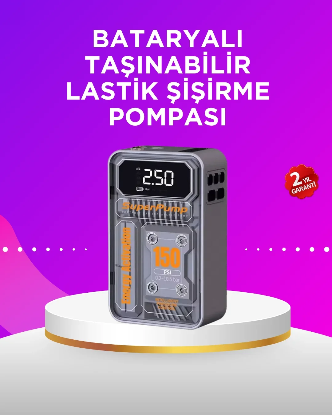 ni Boy Elektrikli Şarjlı Yüksek Basınçlı Lastik Şişirme Pompası