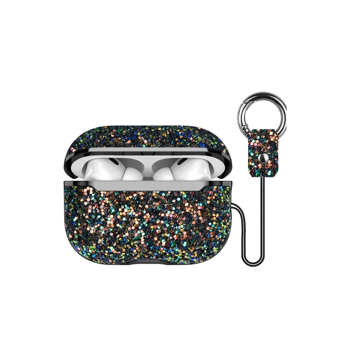 Onegif Apple Airpods 2 (2.nesil) Bright Simli Airpods Kapak - Siyah