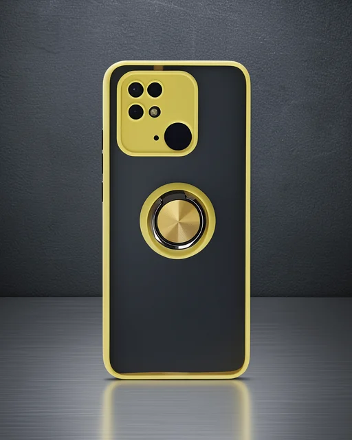 Xiaomi Poco C40 Kılıf Montreal Yüzüklü Silikon Kapak - Sarı