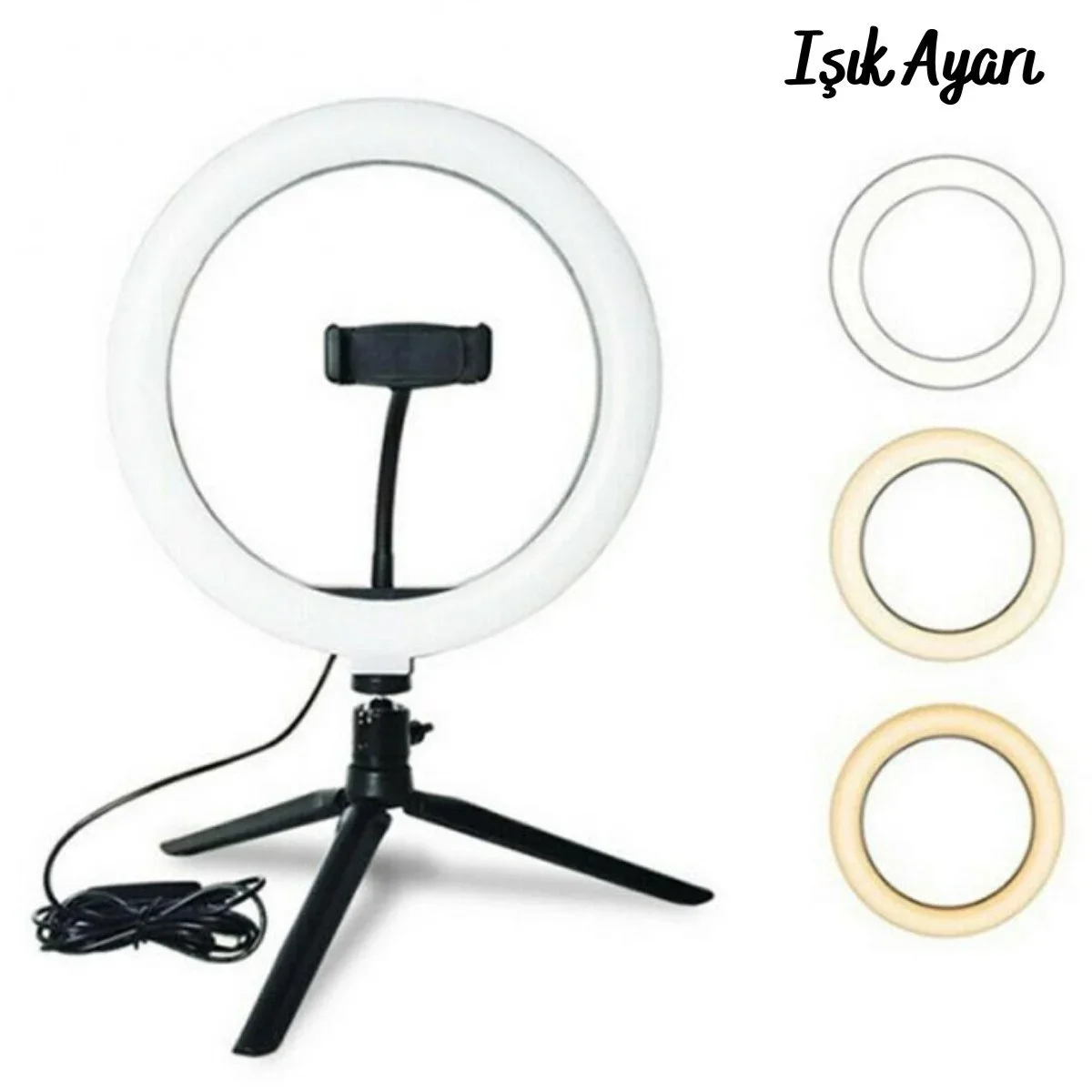 8inç 20cm Youtube Instagram Tiktok Selfie Stüdyo Video Fotoğraf Ring Light Tripod Led Halk görsel 6