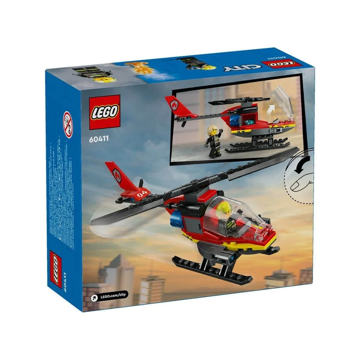 60411 Lego City İtfaiye Kurtarma Helikopteri 85 parça +5 yaş görsel 4