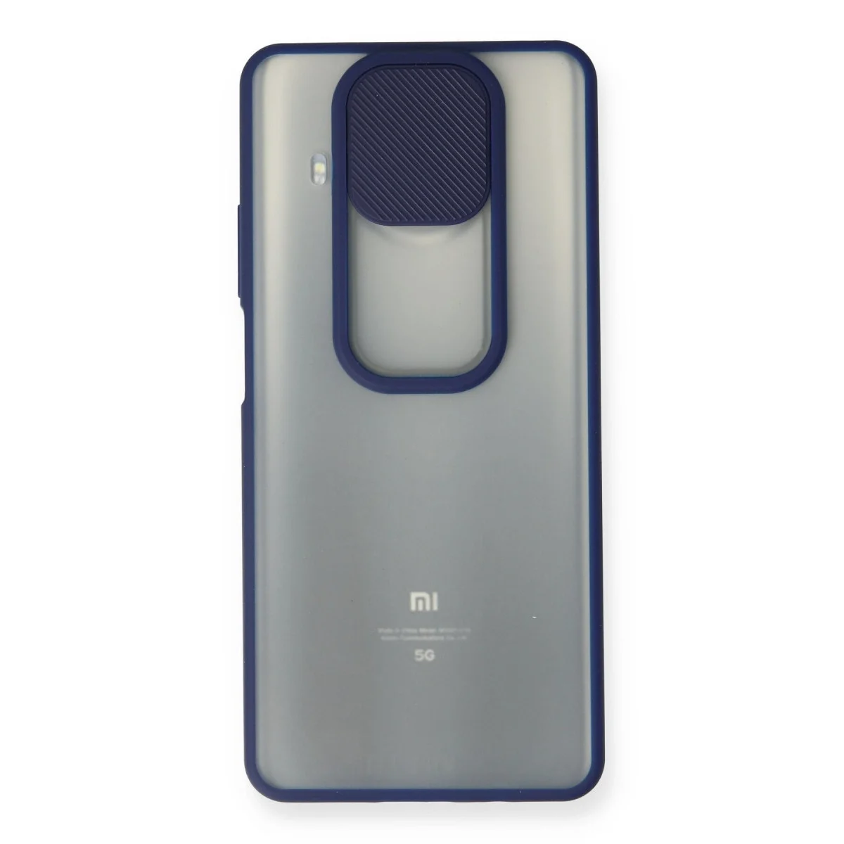 Xiaomi Mi 10t Lite Kılıf Palm Buzlu Kamera Sürgülü Silikon - Lacivert görsel 2