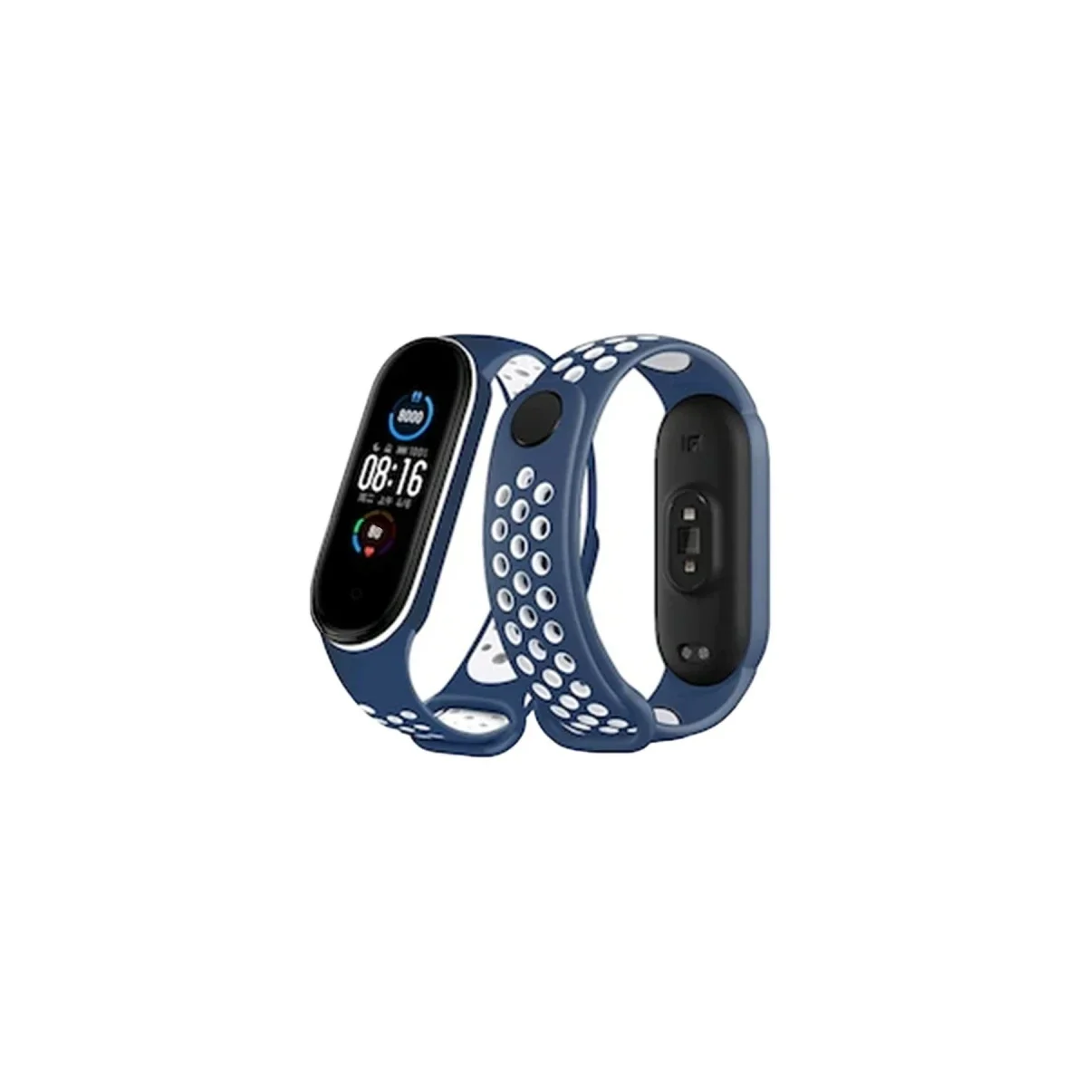 Xiaomi Mi Band 4 Spor Delikli Kordon - Lacivert-Beyaz