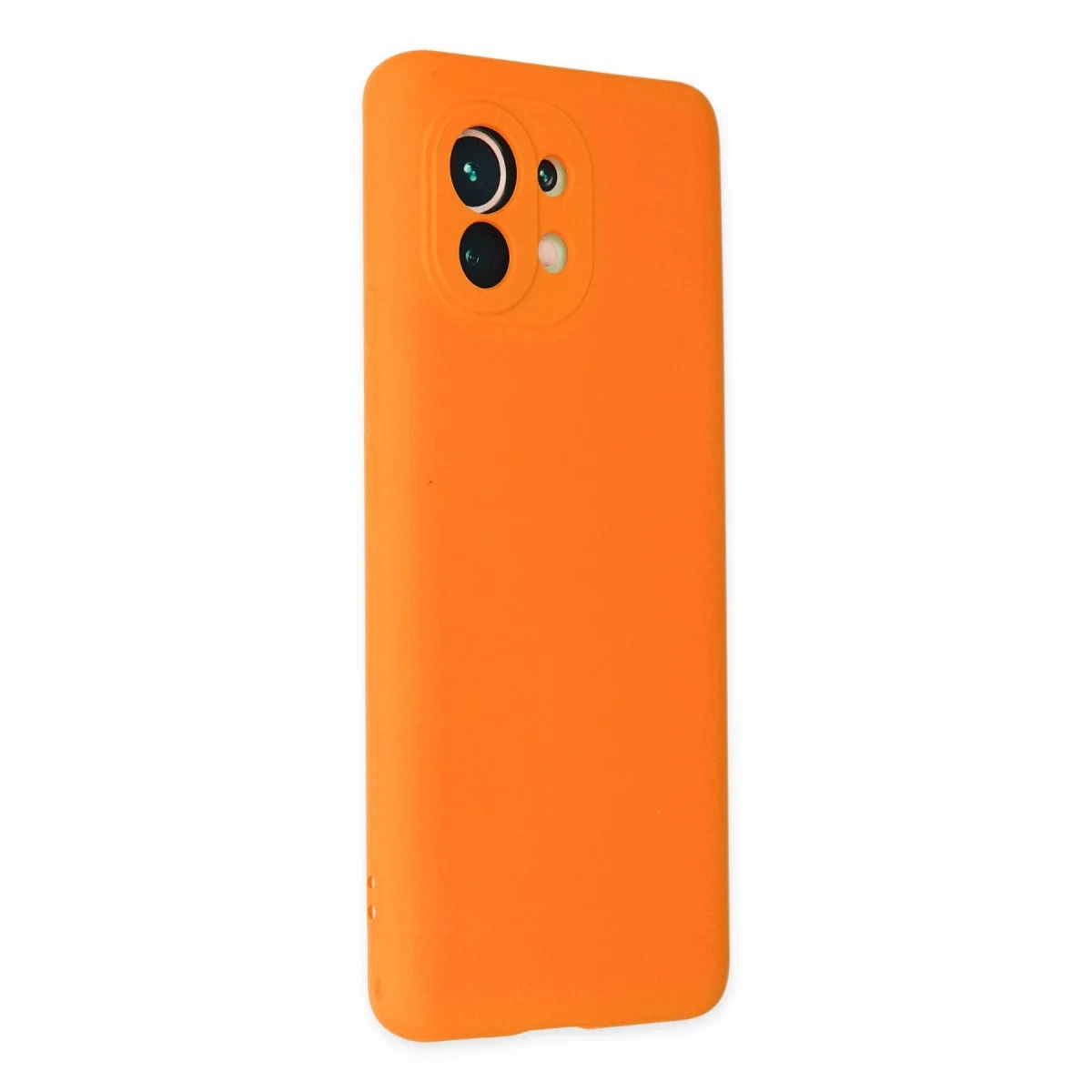 Xiaomi Mi 11 Kılıf Nano İçi Kadife Silikon - Turuncu görsel 2