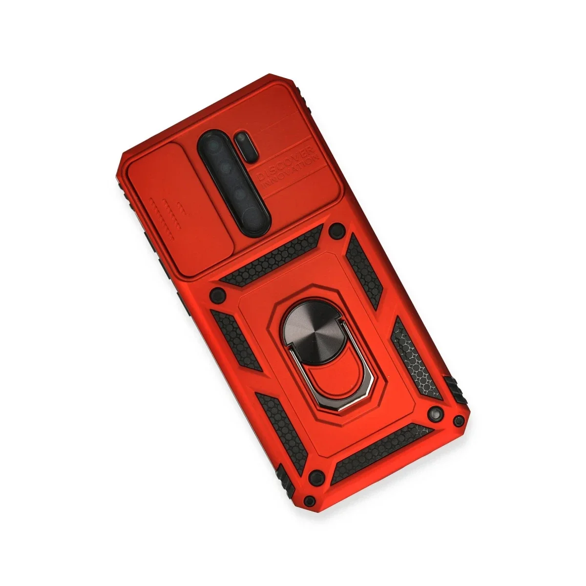 Xiaomi Redmi Note 8 Pro Kılıf Pars Lens Yüzüklü Silikon - Kırmızı görsel 3