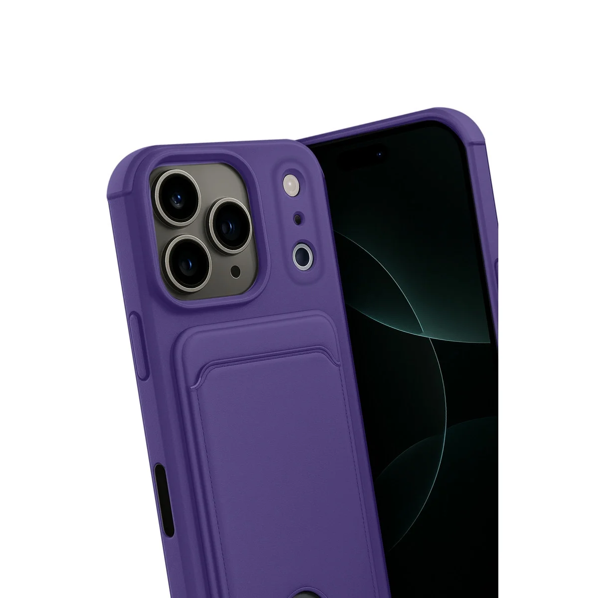 Apple İphone 17 Pro Kelvin Kartvizitli Silikon - Derin Mor görsel 3