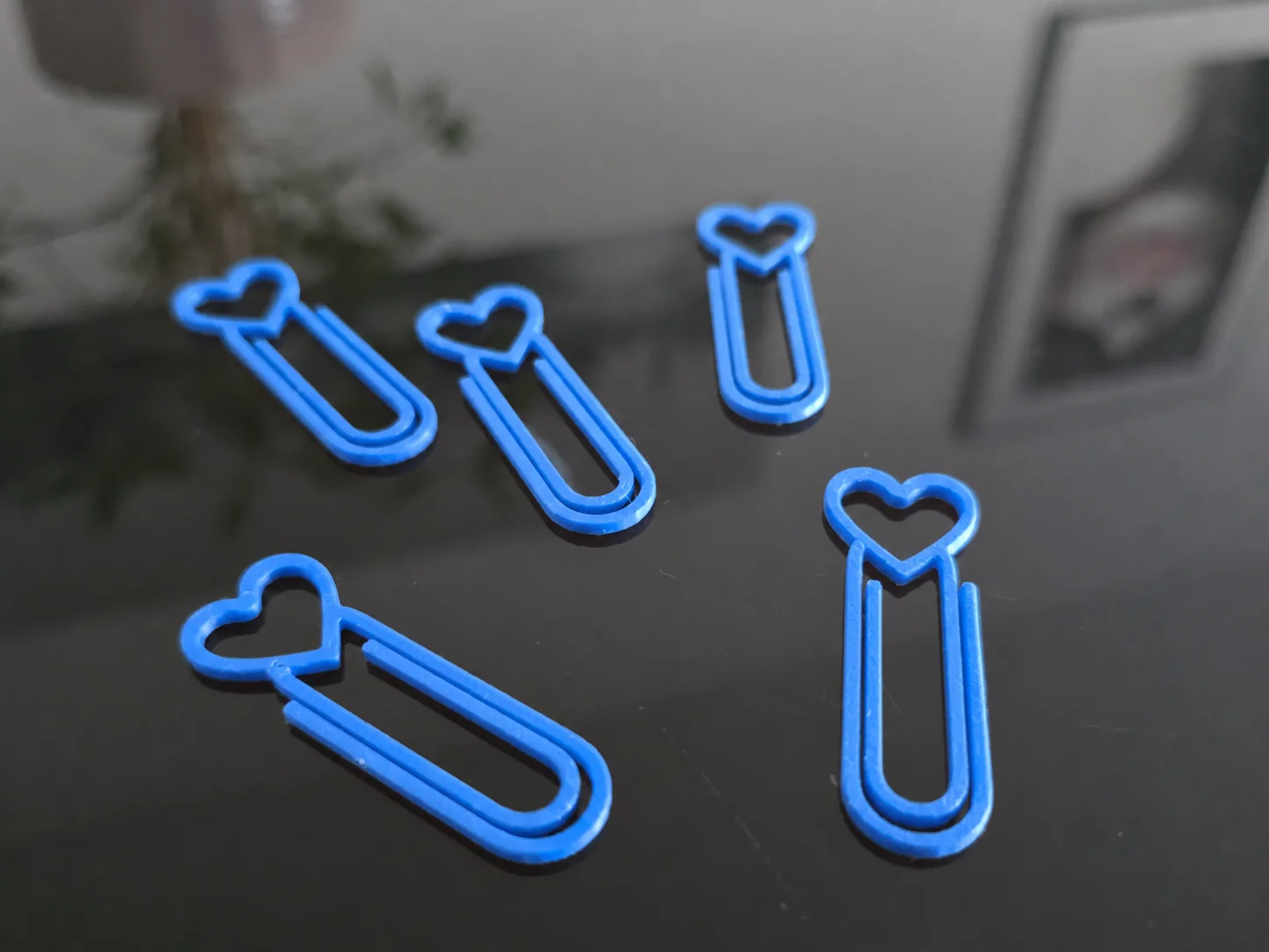 3D Baskı Kalp Figürlü Ataç - 10lu Set - Mavi