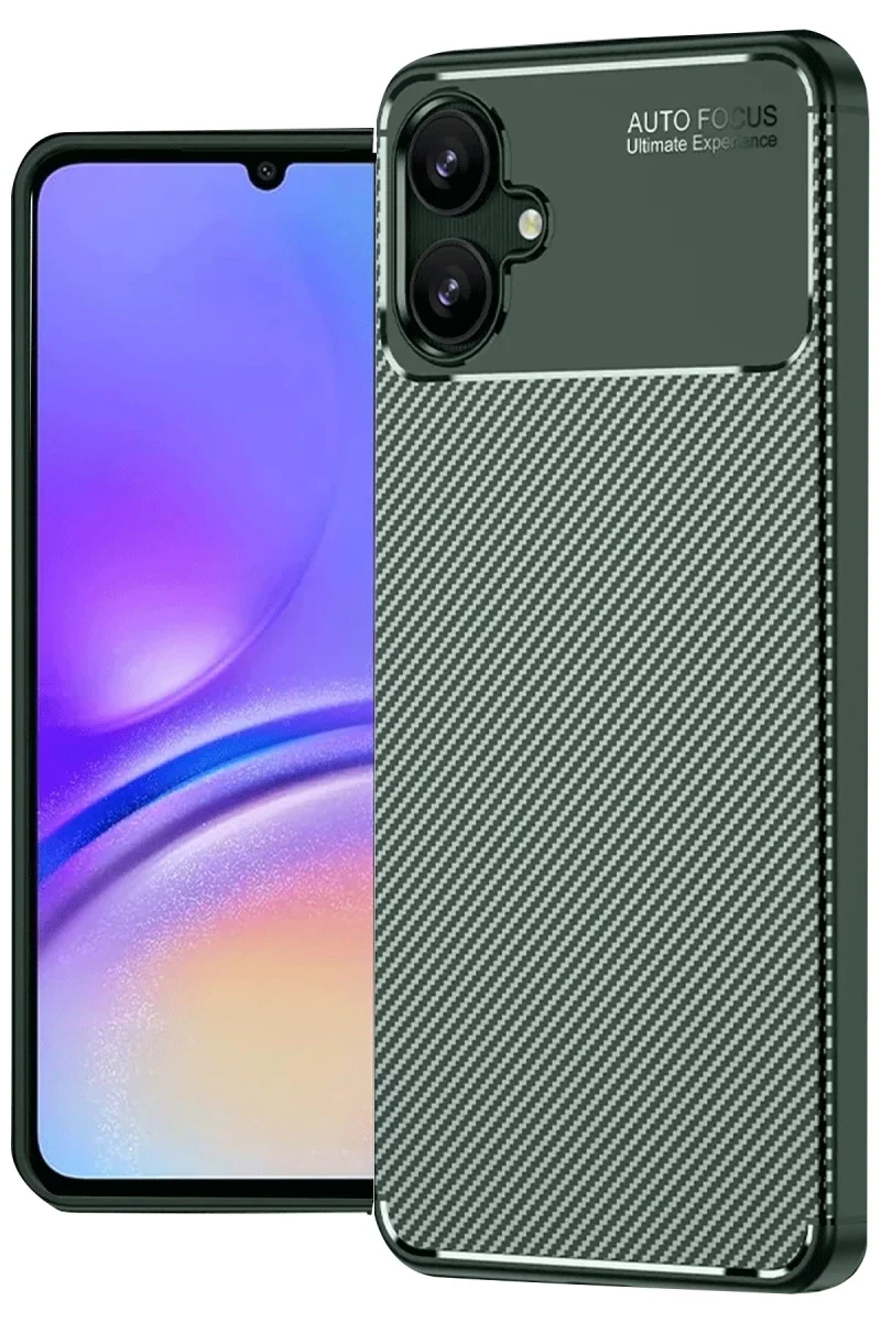 Samsung Galaxy A06 Kılıf Auto Focus Karbon Kapak - Koyu Yeşil