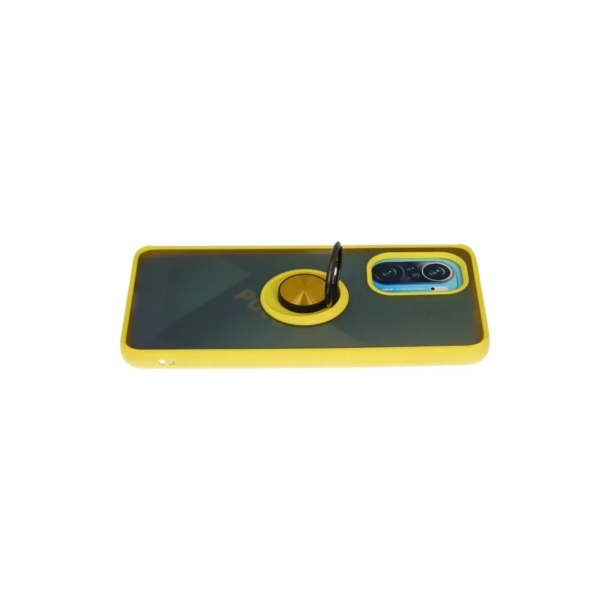 Xiaomi Redmi K40 Kılıf Montreal Yüzüklü Silikon Kapak - Sarı görsel 3