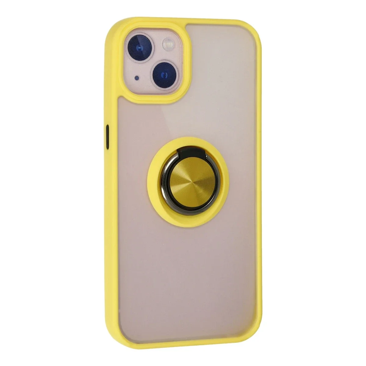 Apple iPhone 13 Kılıf Montreal Yüzüklü Silikon Kapak - Sarı görsel 3