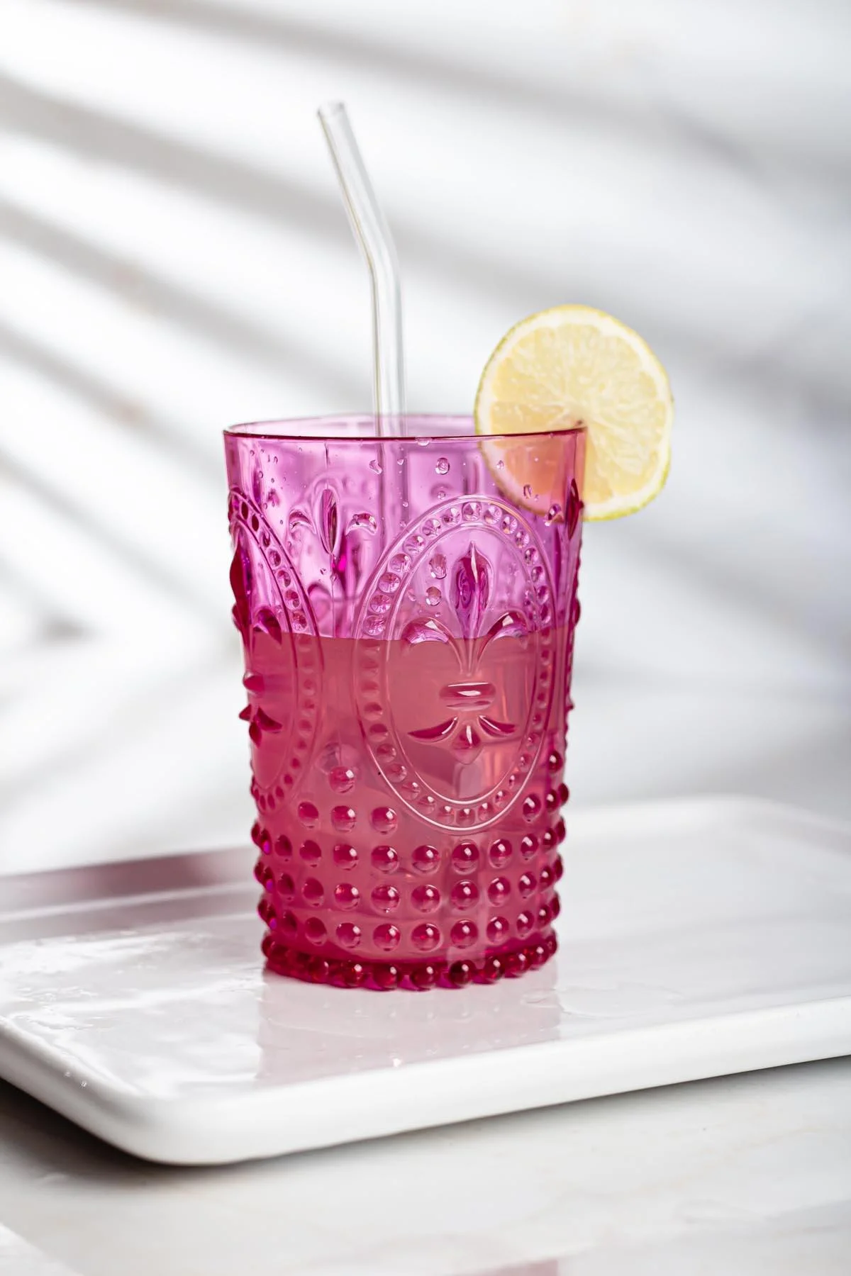 Akrilik Pembe 6'lı Kısa Bardak & Su Meşrubat Kahve Yanı Bardağı 400 ml ( Cam Değildir ) görsel 3