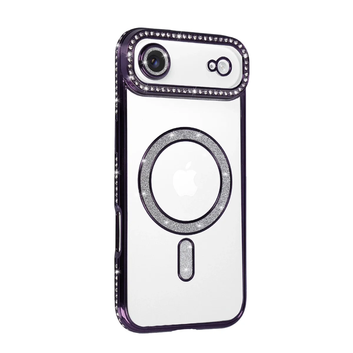 Apple İphone 17 Air Joke Simli Magneticsafe Kılıf - Derin Mor görsel 2
