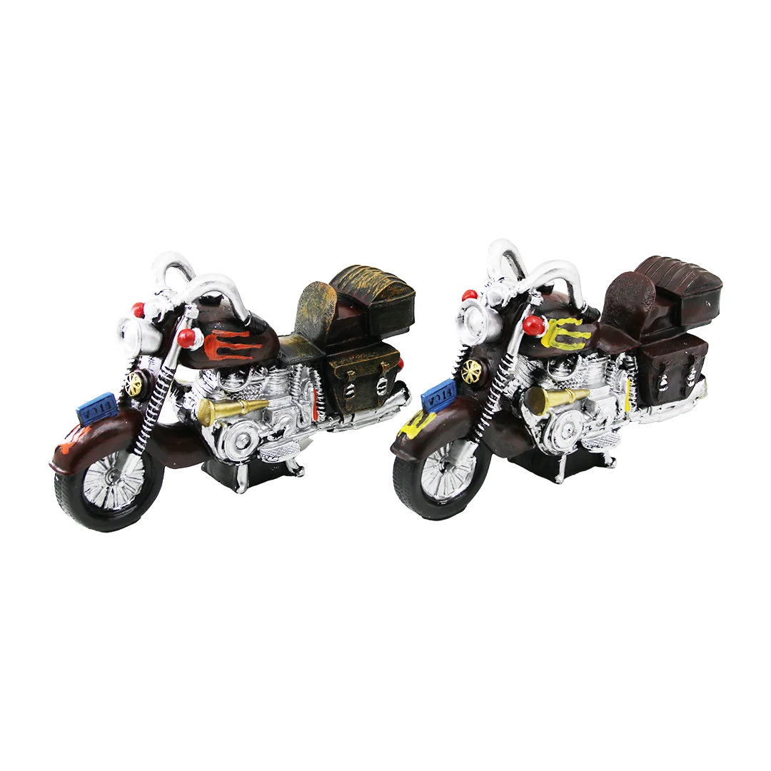 Motorsiklet Vintage Dekoratif Biblo Kumbara Reçine 25 cm görsel 2