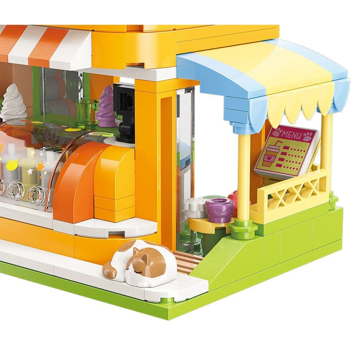 KP28017 Keeppley Kitten Juice Shop Blok Seti 315 Parça -Vagonlife görsel 5