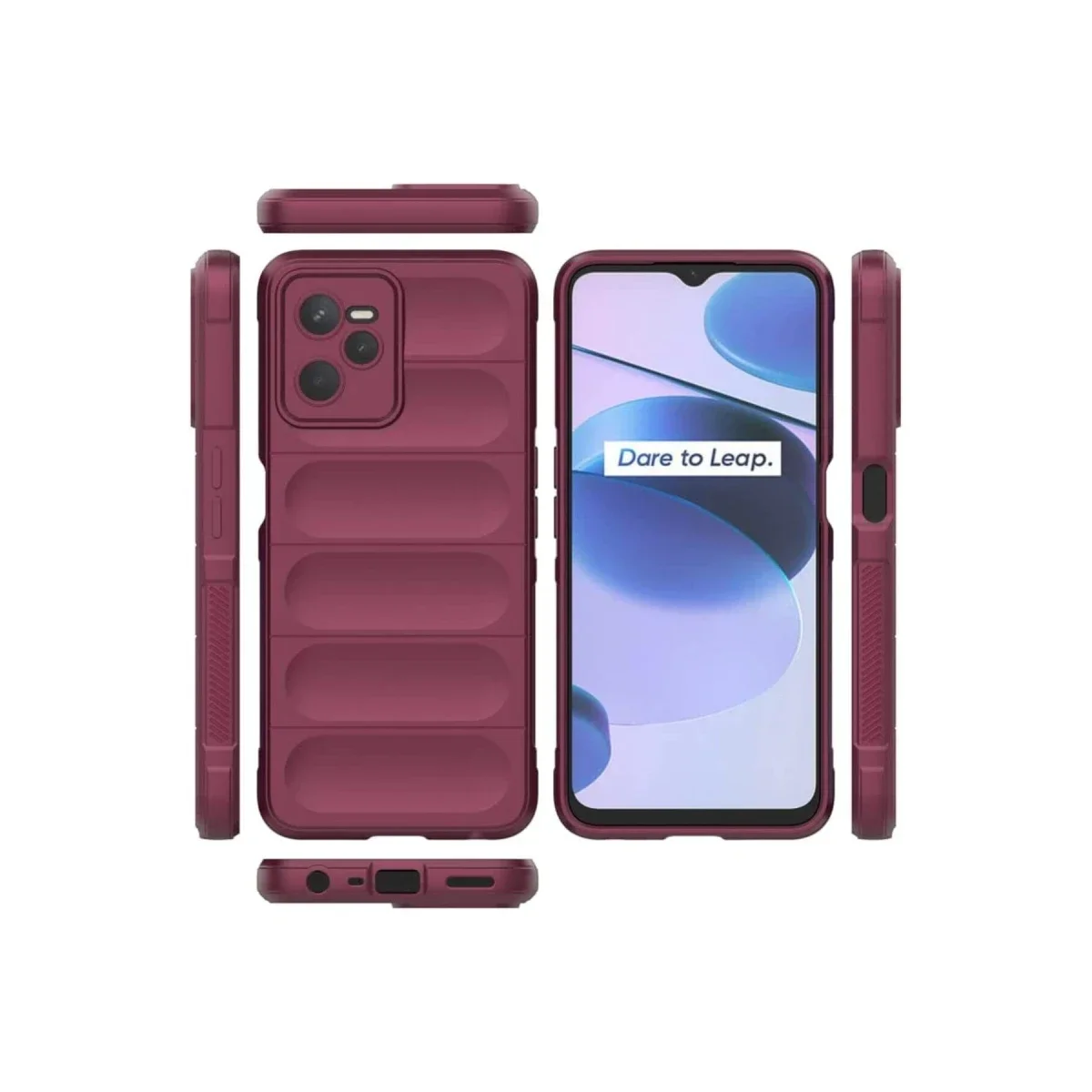 Realme C35 Kılıf Optimum Silikon - Bordo görsel 3