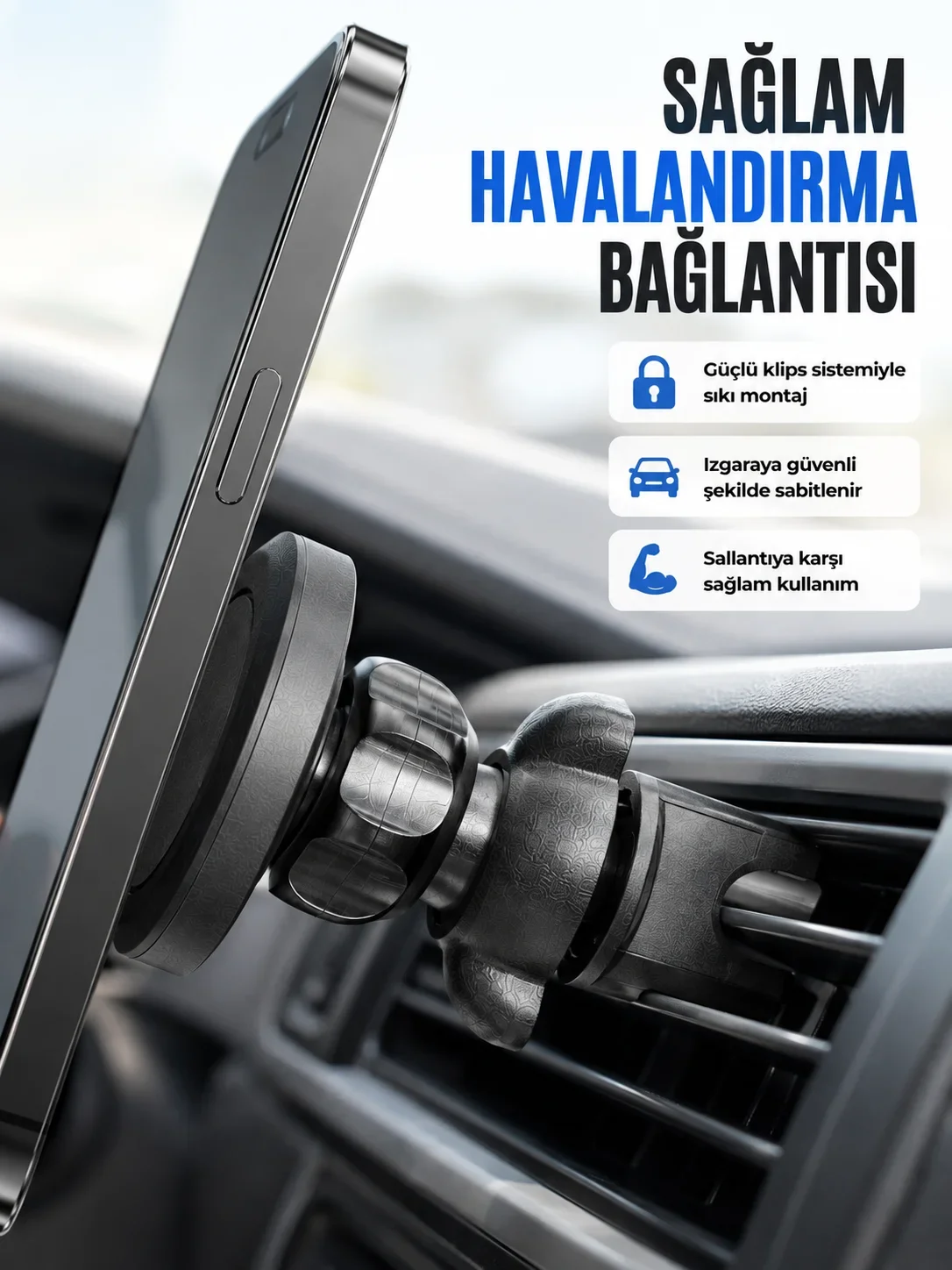 Araç Havalandırma Izgarası İçin Mıknatıslı Telefon Tutucu Stand