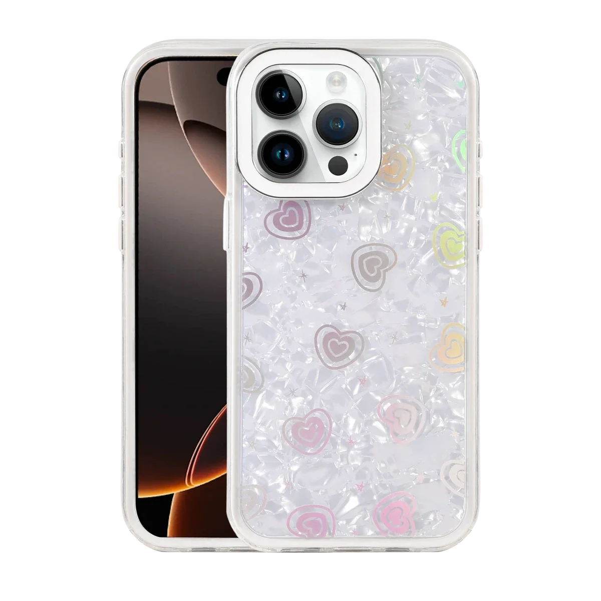 Apple iPhone 16 Pro Max Lumi Desenli Kapak - Beyaz