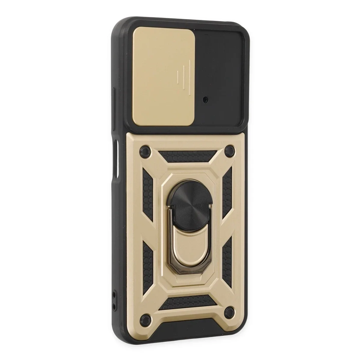 Xiaomi Poco M4 Pro 4G Kılıf Pars Lens Yüzüklü Silikon - Gold görsel 2
