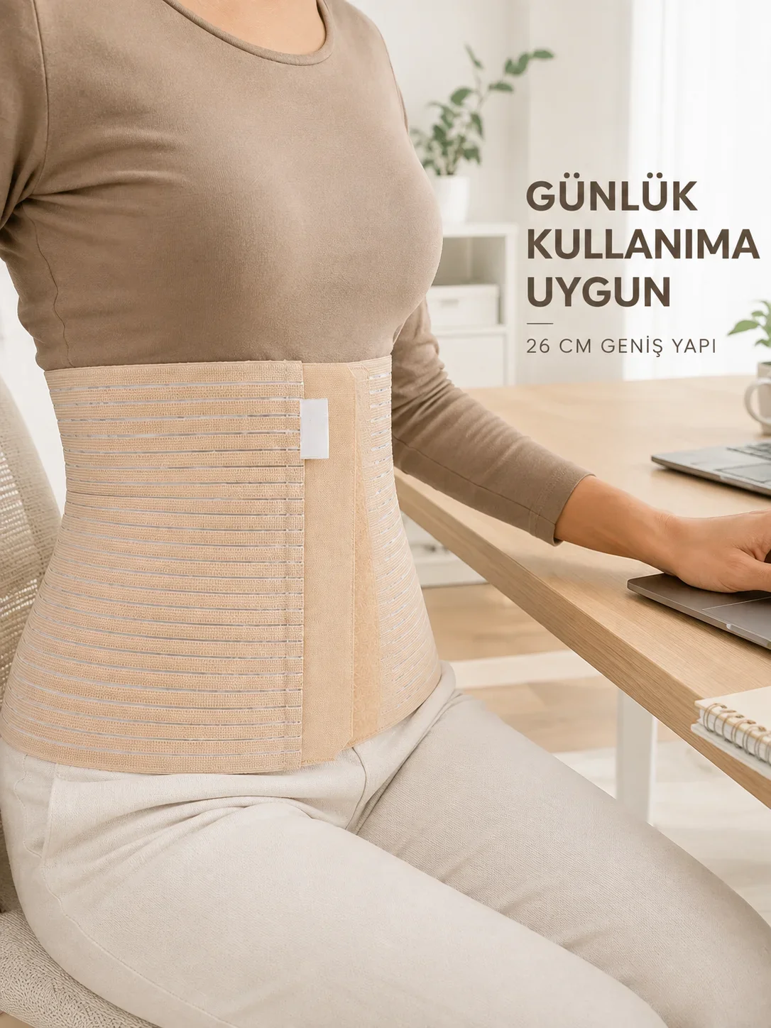 26 cm Karın Korsesi 4 Kademeli Ayarlanabilir Abdonal Bel Destek Korsesi