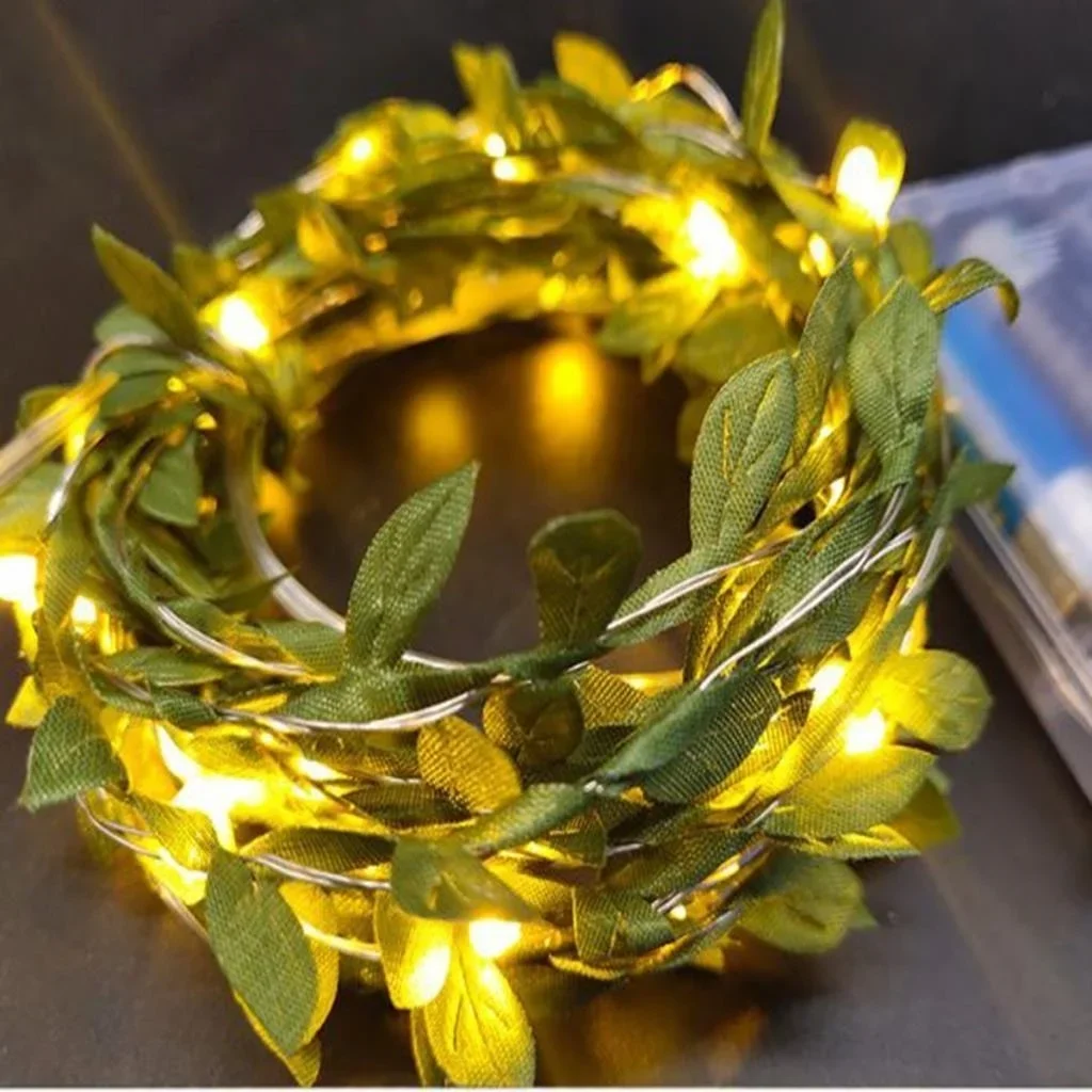 ieg™ Yapraklı Dekorlu3 Metre Peri Led Pilli Işık Yılbaşı Aydınlatma görsel 3