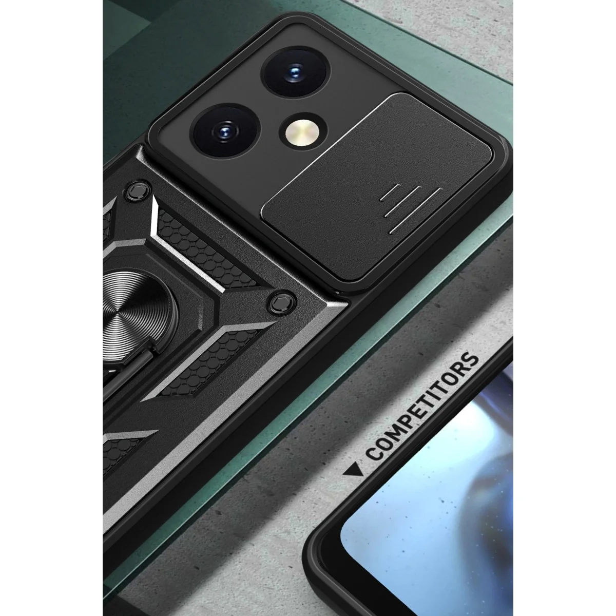 Vivo Y27 Kılıf Pars Lens Yüzüklü Silikon - Gümüş görsel 4
