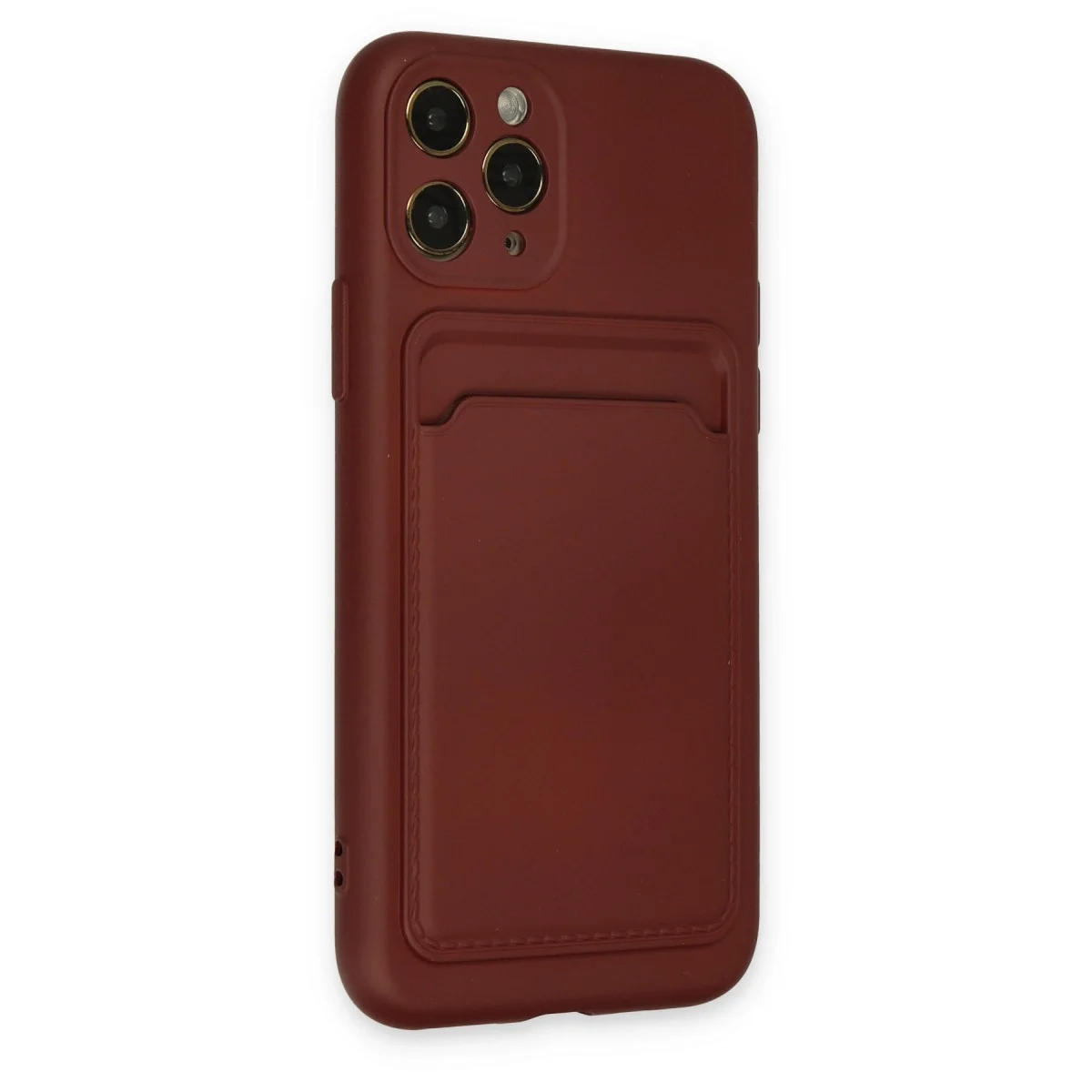 Apple İphone 11 Pro Kılıf Kelvin Kartvizitli Silikon - Bordo görsel 2