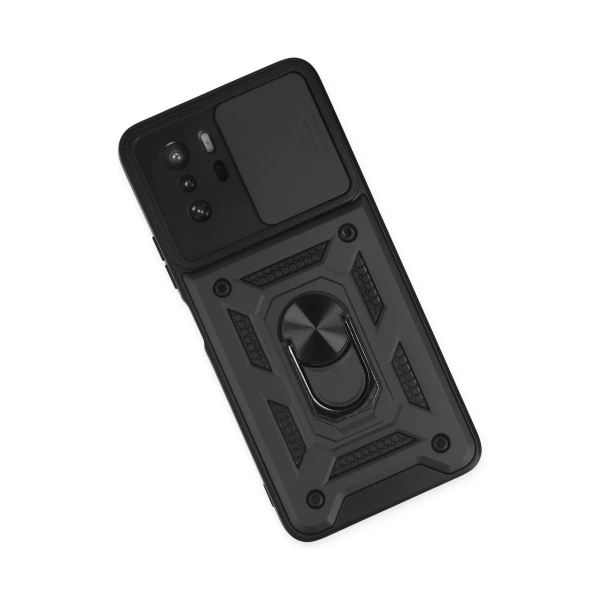 Xiaomi Poco X3 GT Kılıf Pars Lens Yüzüklü Silikon - Siyah görsel 3