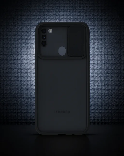 Samsung Galaxy A11 Kılıf Palm Buzlu Kamera Sürgülü Silikon - Siyah