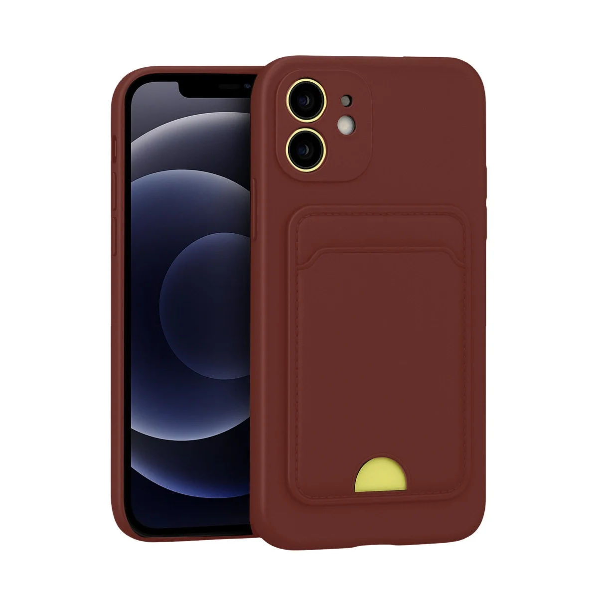Apple İphone 11 Kılıf Kelvin Kartvizitli Silikon - Bordo