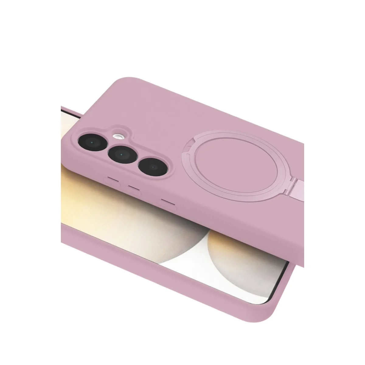 Samsung Galaxy A35 5g Regal Magsafe Standlı Kapak - Açık Pembe görsel 5