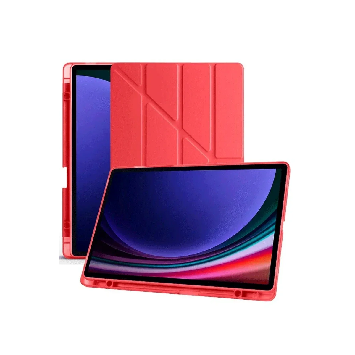 Samsung Galaxy X510 Tab S9 FE 11 Kılıf Kalemlikli Mars Tablet Kılıfı - Kırmızı görsel 4