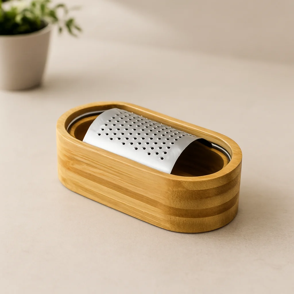 Bambu Hazneli Metal Bombeli Meyve Rendesi 7x15.5 cm