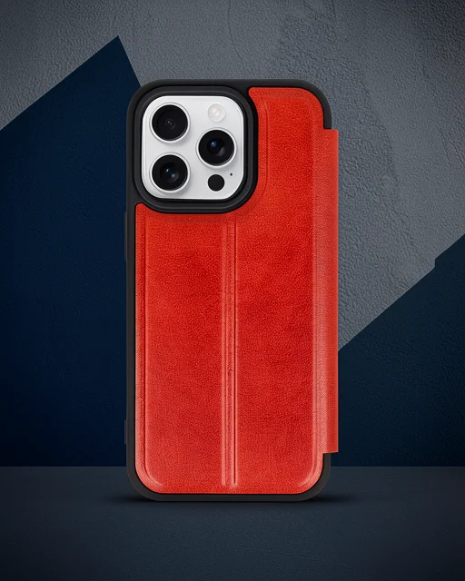 Apple İphone 14 Pro Max Kılıf Flip Cover - Kırmızı