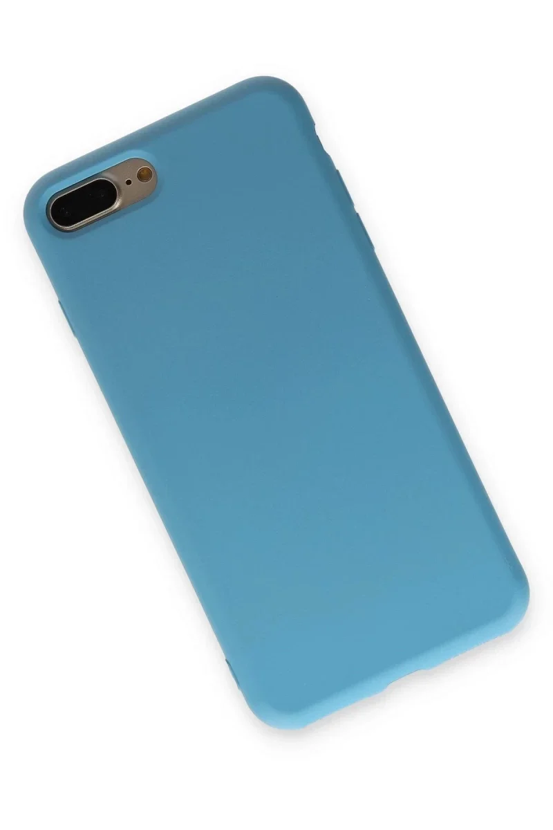 Apple iPhone 7 Plus Kılıf Nano içi Kadife Silikon - Mavi görsel 3