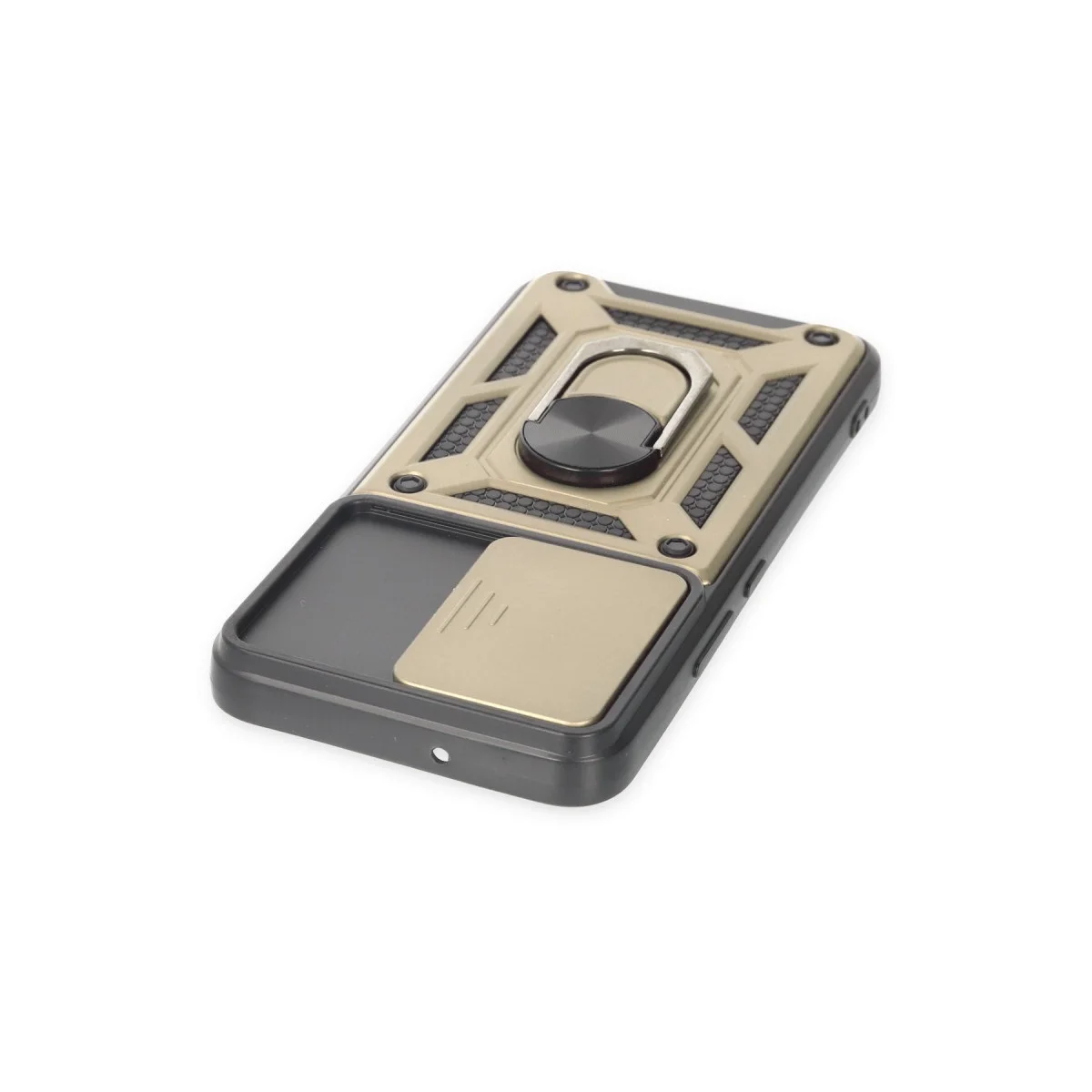 Samsung Galaxy S24 Kılıf Pars Lens Yüzüklü Silikon - Gold görsel 4