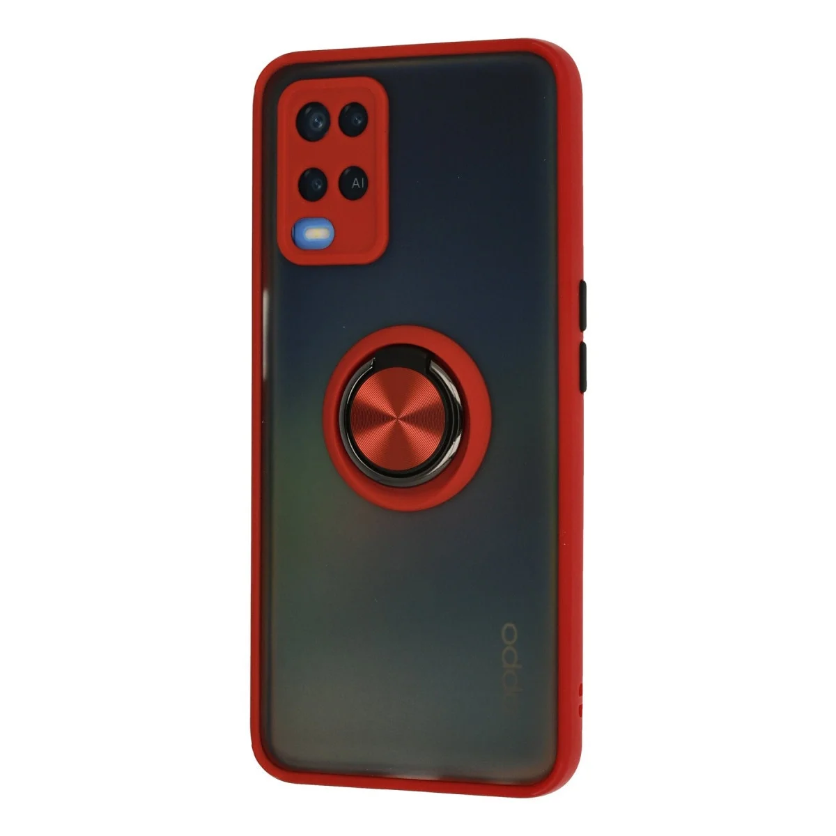 Oppo A54 4g Kılıf Montreal Yüzüklü Silikon Kapak - Kırmızı görsel 2