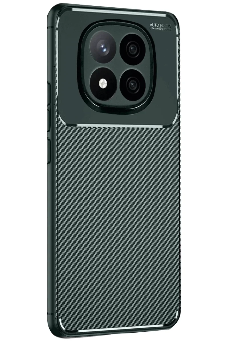 Xiao Red Note 14 Pro 5G Kılıf Auto Focus Karbon Kapak - Koyu Yeşil görsel 3
