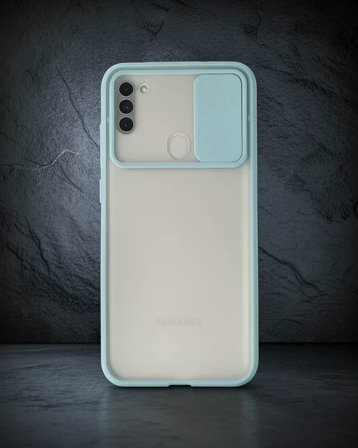 Samsung Galaxy A11 Kılıf Palm Buzlu Kamera Sürgülü Silikon - Turkuaz