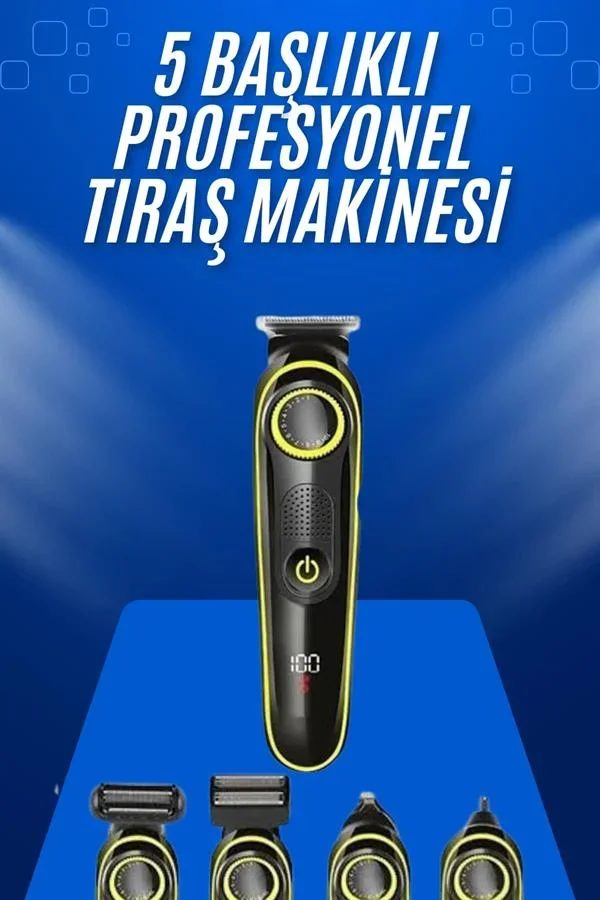 Tıraş Makinesi Şarjlı 5 Başlıklı Burun ve Kulak Tezleme görsel 2
