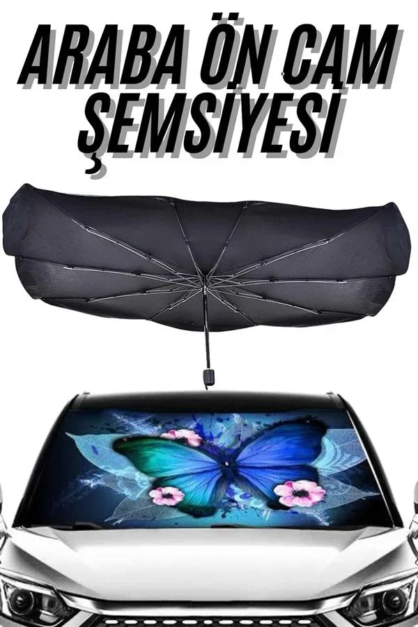Güneş Önleyici Katlanabilir Oto Araba Güneşlik Şemsiye Tip Ön Cam görsel 2