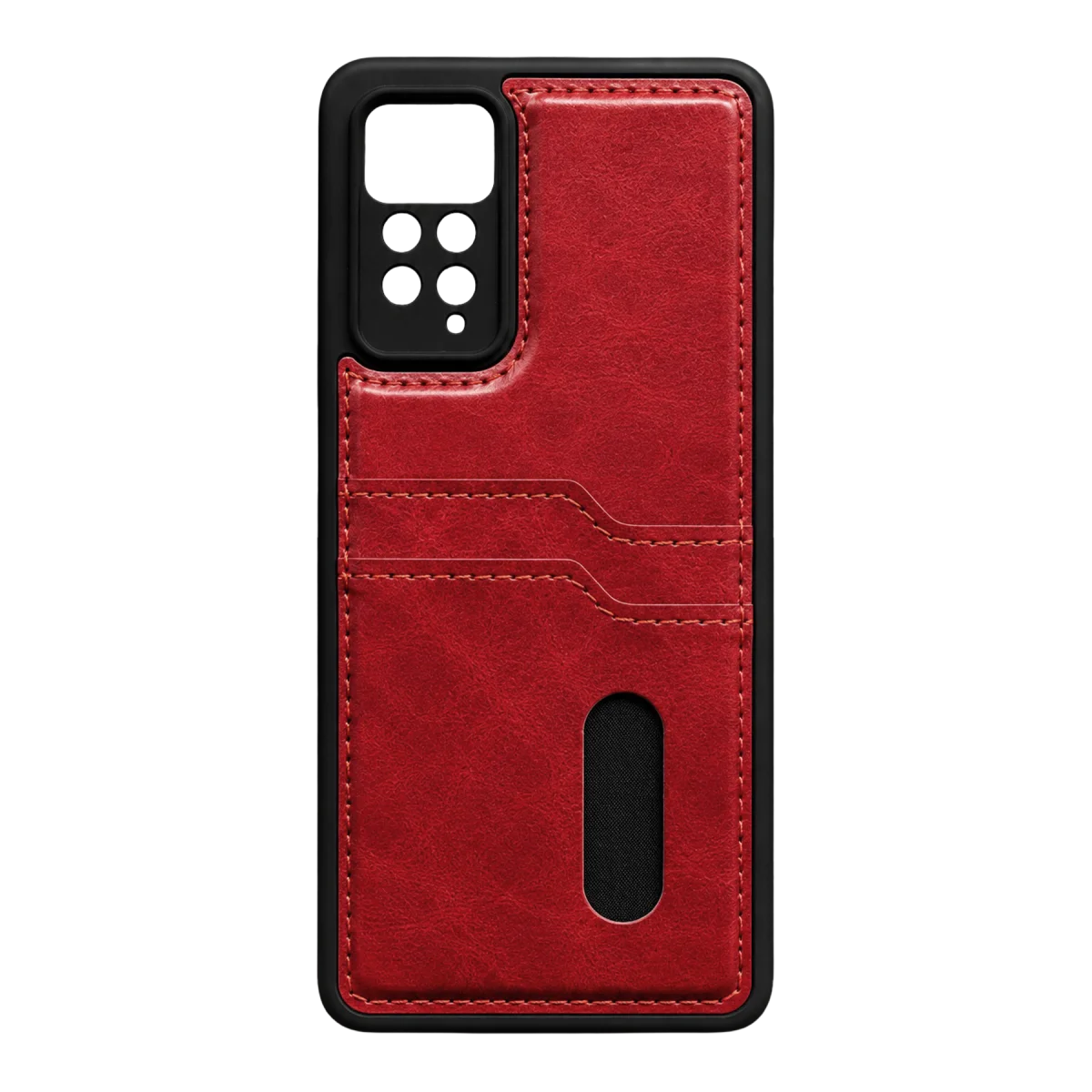 Xiaomi Redmi Note 12 Pro 4G Kılıf Sara Kartvizitli Deri Kılıf - Kırmızı