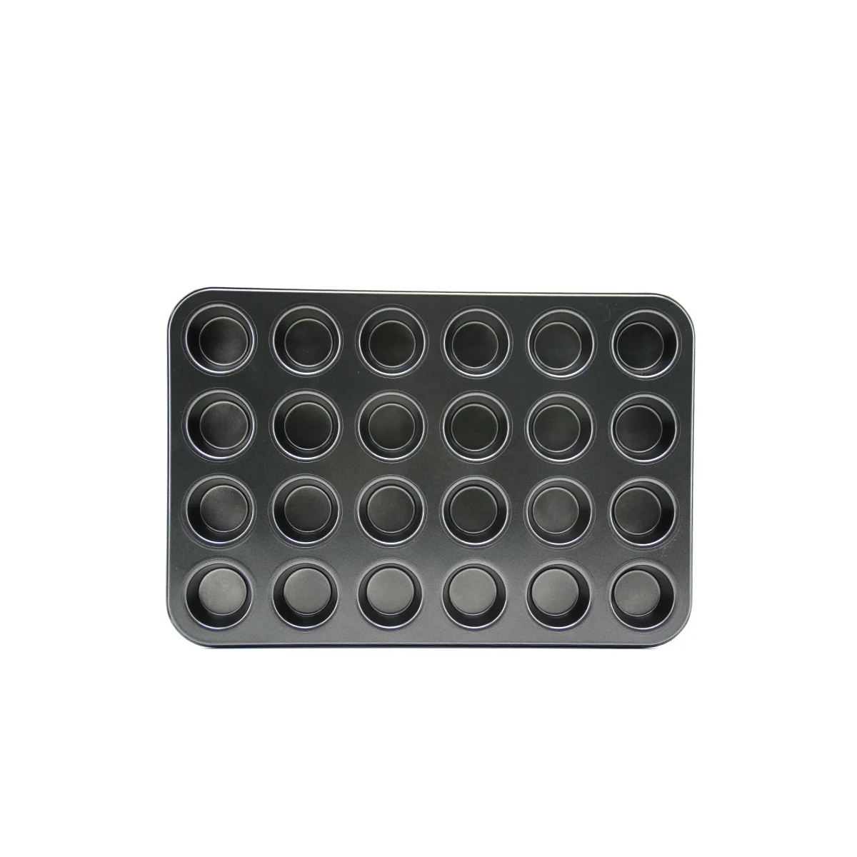 24 Gözlü Metal Muffin Kek Kalıbı Siyah görsel 2